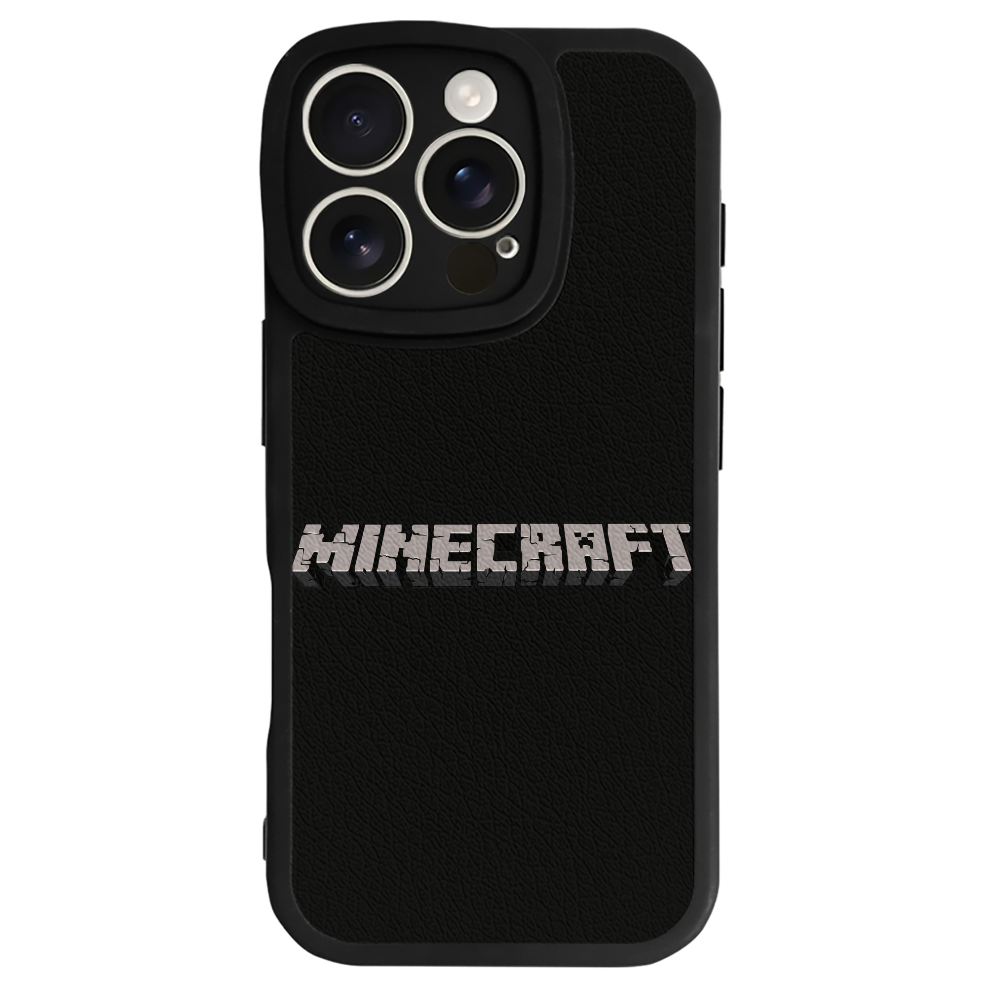 （画像用） マインクラフト ブロックの世界 Minecraft MC Block world 【iPhone 16シリーズ対応】シリコンスマホケース（レザー調） 材質：シリコン